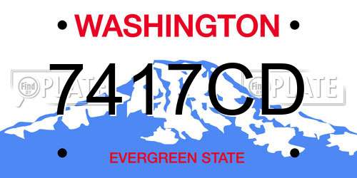 7417CD Washington License Plate