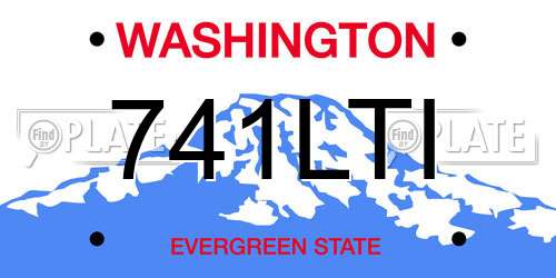 741LTI Washington License Plate