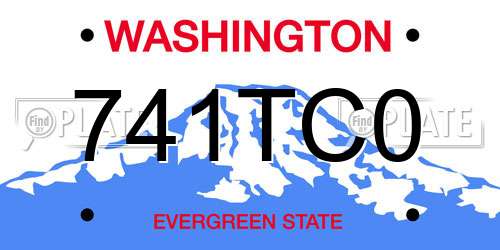 741TC0 Washington License Plate