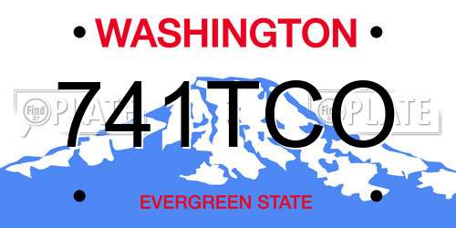 741TCO Washington License Plate