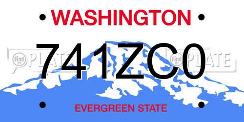 741ZC0 Washington License Plate