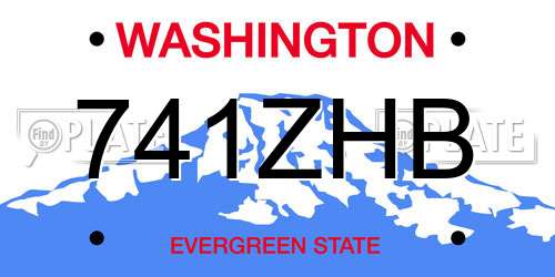 741ZHB Washington License Plate