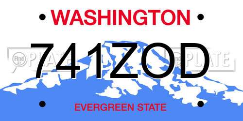 741ZOD Washington License Plate