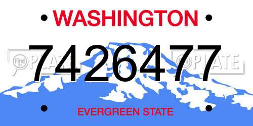 7426477 Washington License Plate
