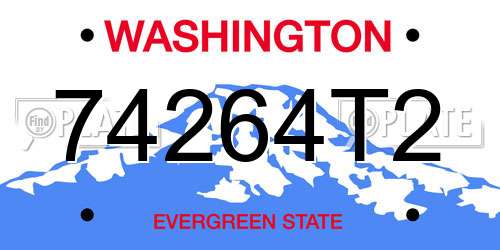 74264T2 Washington License Plate