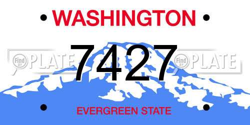 7427 Washington License Plate