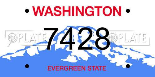 7428 Washington License Plate