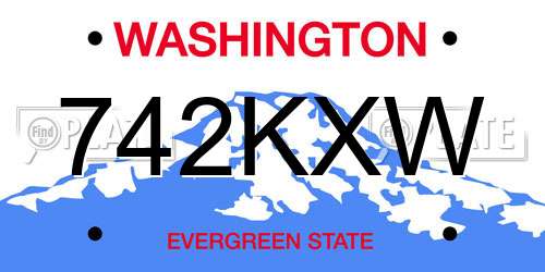 742KXW Washington License Plate