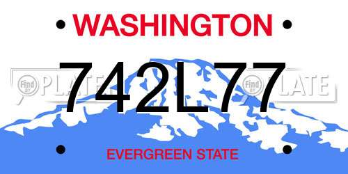 742L77 Washington License Plate
