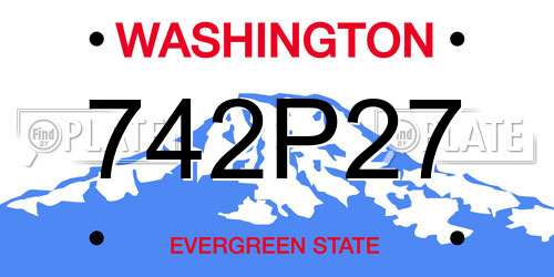 742P27 Washington License Plate