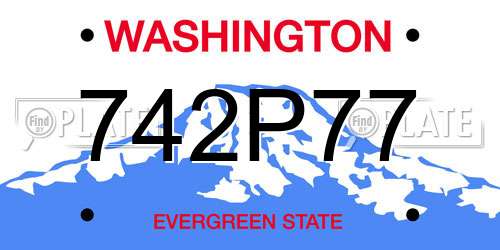 742P77 Washington License Plate