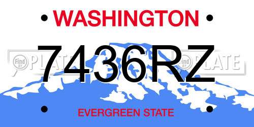 7436RZ Washington License Plate