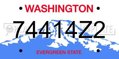 74414Z2 Washington License Plate