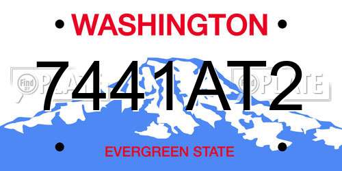 7441AT2 Washington License Plate