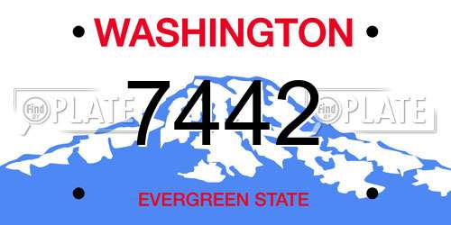 7442 Washington License Plate