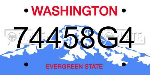 74458G4 Washington License Plate