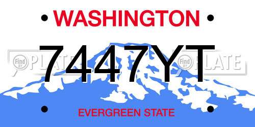 7447YT Washington License Plate