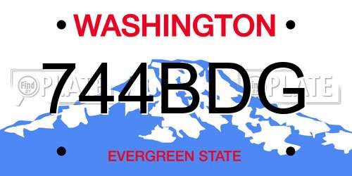 744BDG Washington License Plate