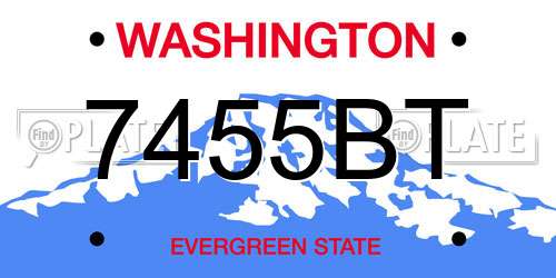 7455BT Washington License Plate