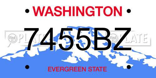 7455BZ Washington License Plate