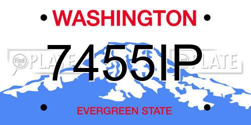 7455IP Washington License Plate