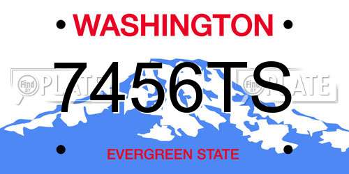 7456TS Washington License Plate