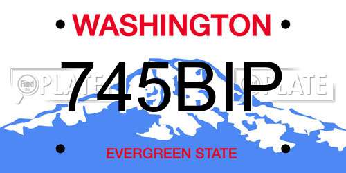 745BIP Washington License Plate