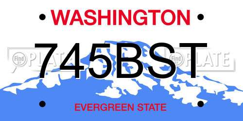 745BST Washington License Plate