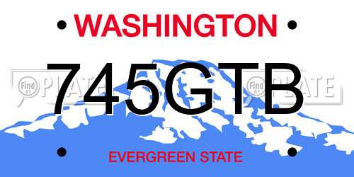 745GTB Washington License Plate