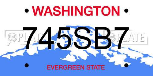 745SB7 Washington License Plate
