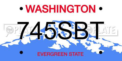 745SBT Washington License Plate