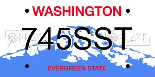 745SST Washington License Plate