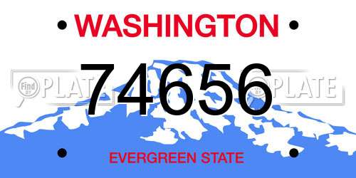 74656 Washington License Plate