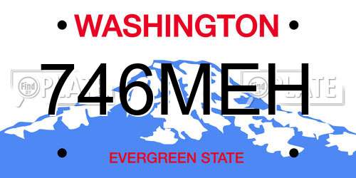 746MEH Washington License Plate