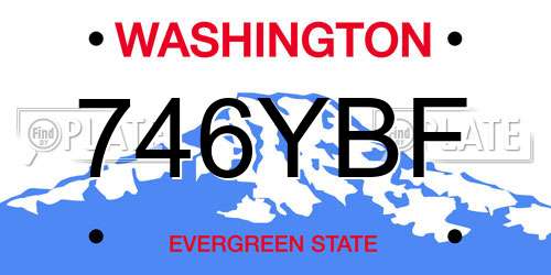 746YBF Washington License Plate