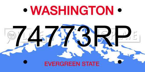 74773RP Washington License Plate
