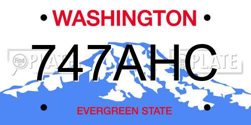 747AHC Washington License Plate