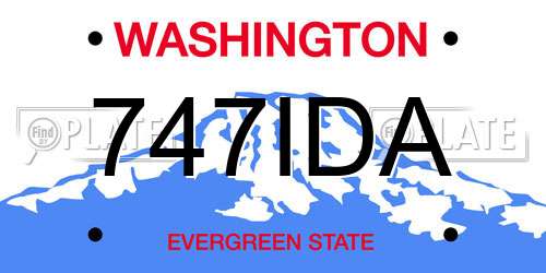 747IDA Washington License Plate