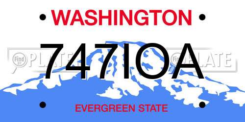 747IOA Washington License Plate