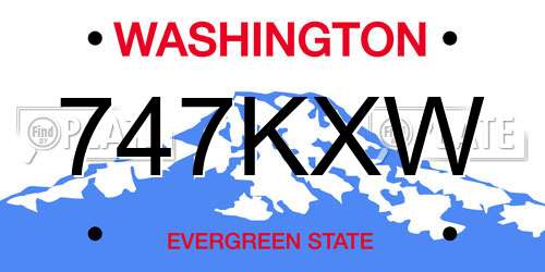 747KXW Washington License Plate