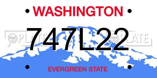 747L22 Washington License Plate
