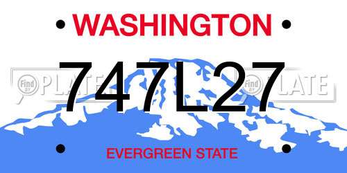 747L27 Washington License Plate