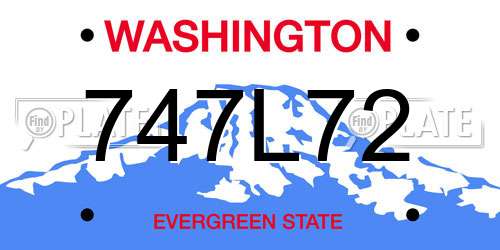 747L72 Washington License Plate