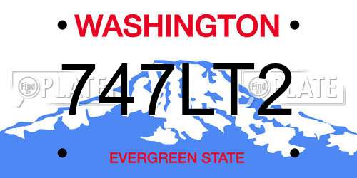 747LT2 Washington License Plate