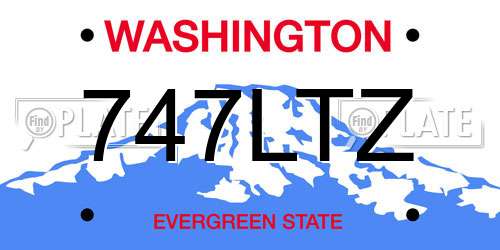 747LTZ Washington License Plate