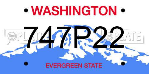 747P22 Washington License Plate