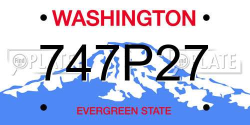 747P27 Washington License Plate