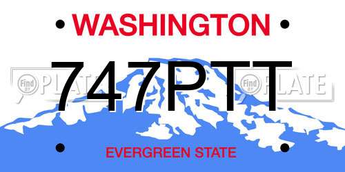 747PTT Washington License Plate