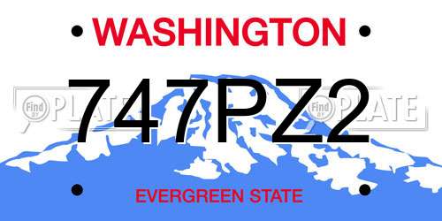 747PZ2 Washington License Plate