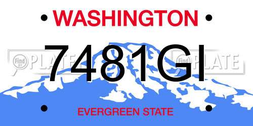7481GI Washington License Plate